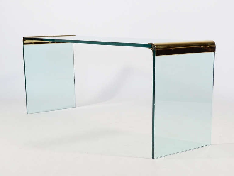 American Glass console/ sofa table by Leon Rosen for Pace Collection