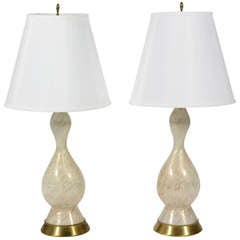 Retro Pair of Murano glass lamps