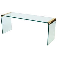 Glass console/ sofa table by Leon Rosen for Pace Collection