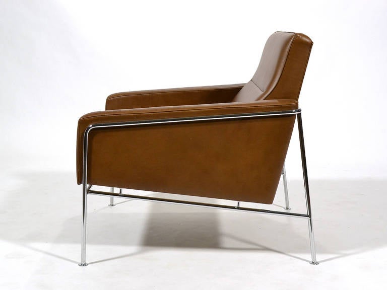 Chrome Pair of Arne Jacobsen Series 3300 Lounge Chairs
