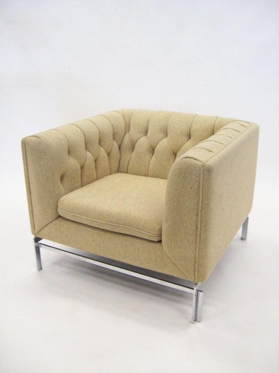 American Stow Davis pleat tufted lounge chair
