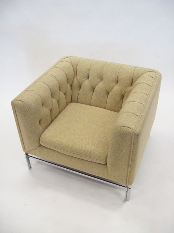 Stow Davis pleat tufted lounge chair In Good Condition In Highland, IN