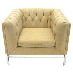 Vintage Stow Davis pleat tufted lounge chair