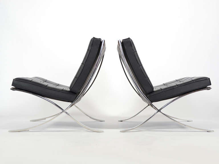 Mid-Century Modern Ludwig Mies van der Rohe Barcelona Chairs by Knoll