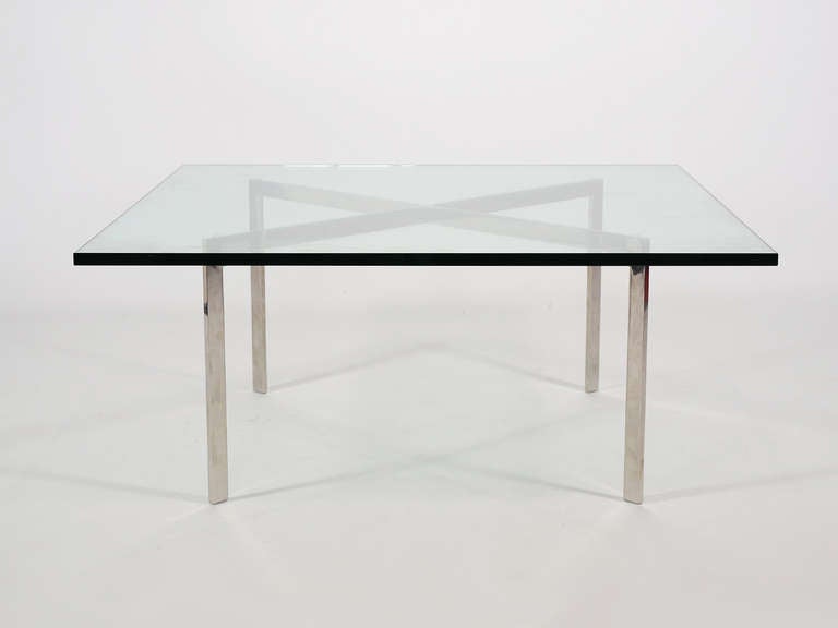 American Ludwig Mies Van Der Rohe Stainless Steel Barcelona Table by Knoll