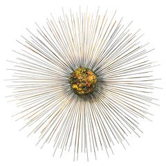 Large Metal Abstract Sunburst Wall Sculpture
