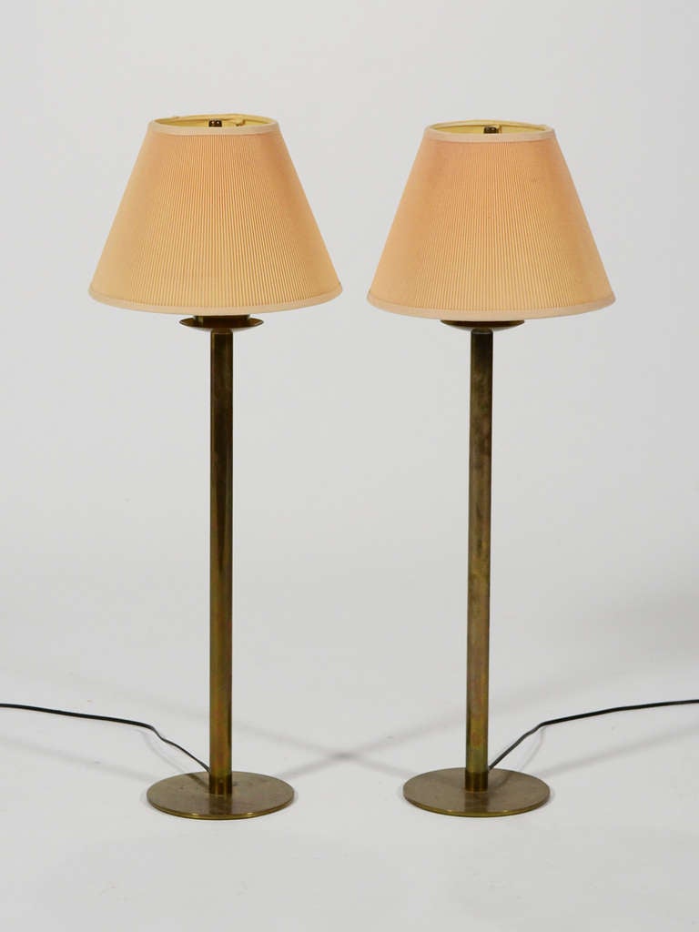 Swedish Pair of Brass Hans-Agne Jakobsson Table Lamps by Markaryd
