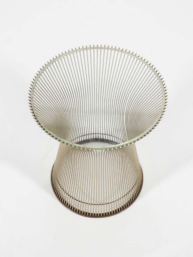 Glass Warren Platner side table by Knoll