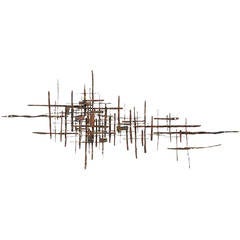 Oversize Abstract Wall Sculpture in Copper
