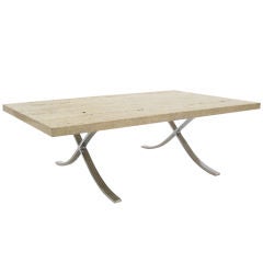 Ludwig Mies van der Rohe travertine top table