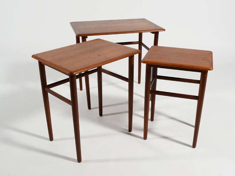 Mid-20th Century Set of Danish Teak Nesting Tables