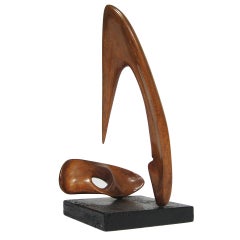 Modernist Abstract Wood Sculpture