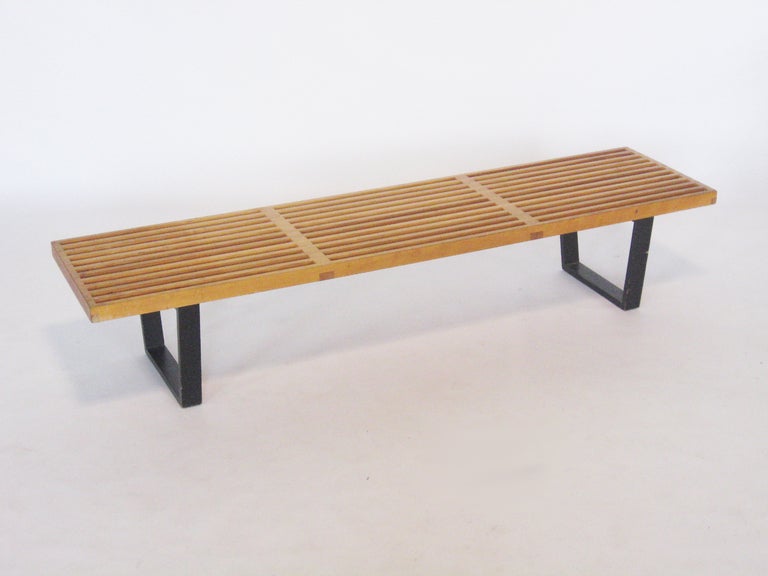 Introduced in 1946, the slat platform bench was one of Nelson's first designs for Herman Miller after becoming their design director. Intended to serve as a table, a seat, or a base for case goods, its countless imitations over the years are a