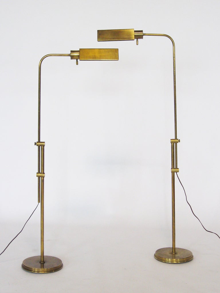 Mid-Century Modern Pair of Frederick Cooper adjustable floor lamps