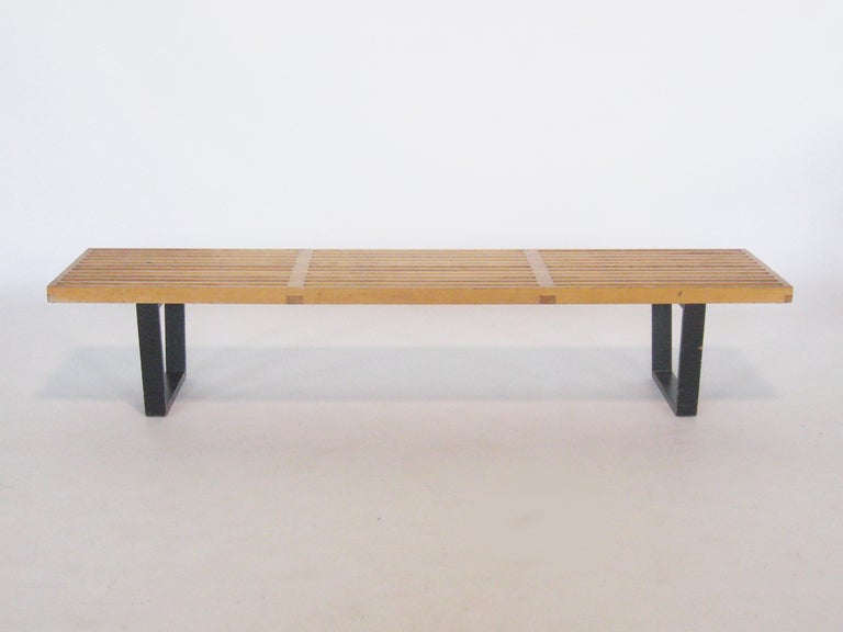 Mid-Century Modern George Nelson slat platform bench by Herman Miller