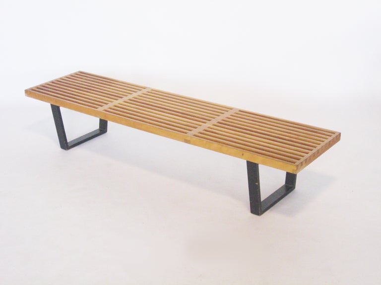 American George Nelson slat platform bench by Herman Miller