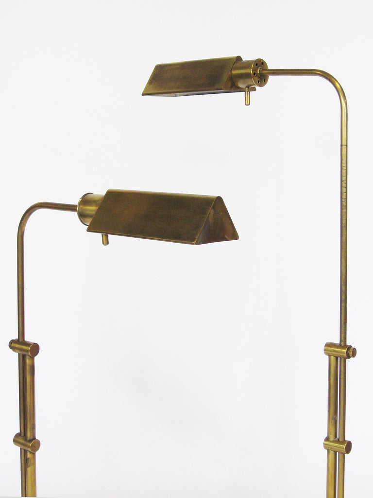 Pair of Frederick Cooper adjustable floor lamps In Good Condition In Highland, IN