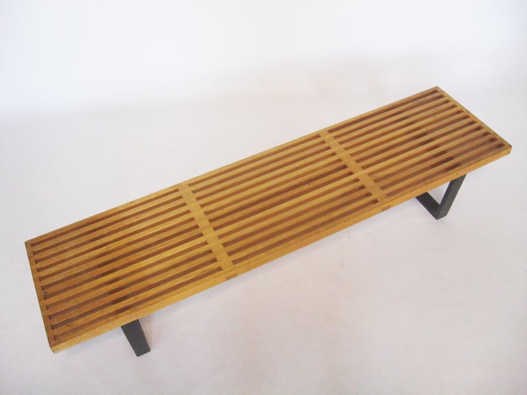 Mid-20th Century George Nelson slat platform bench by Herman Miller