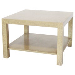 Baker style Parsons end table with eggshell finish 9