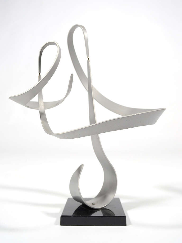 Aluminum Kinetic Abstract Sculpture by John Anderson