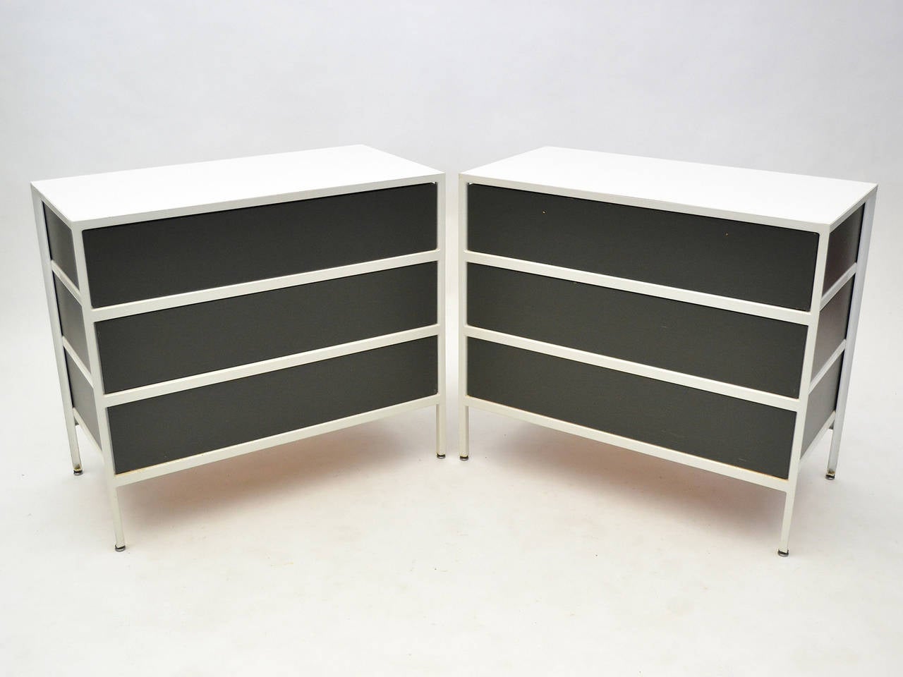American Pair of George Nelson Steel Frame Chests by Herman Miller