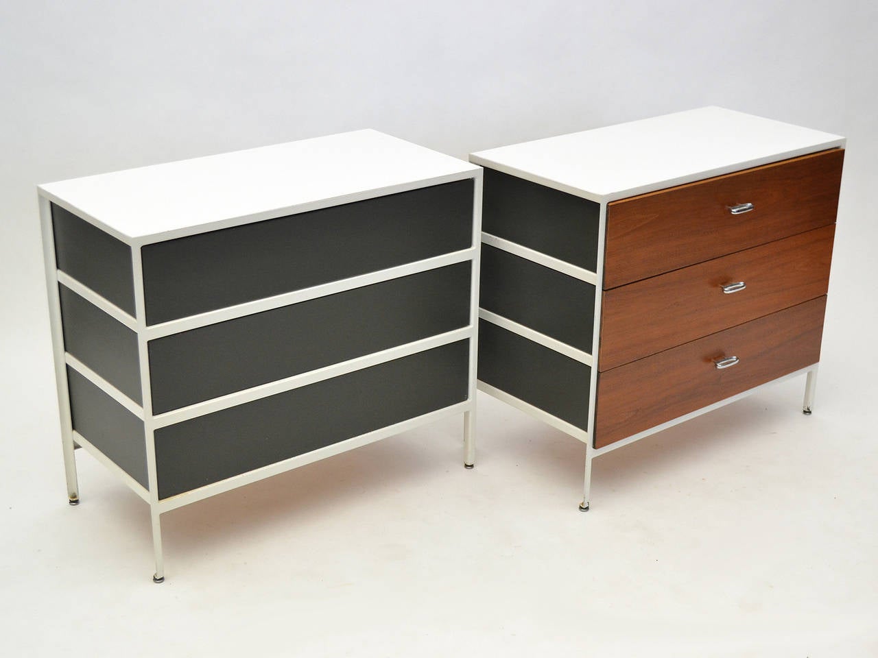Pair of George Nelson Steel Frame Chests by Herman Miller In Good Condition In Highland, IN