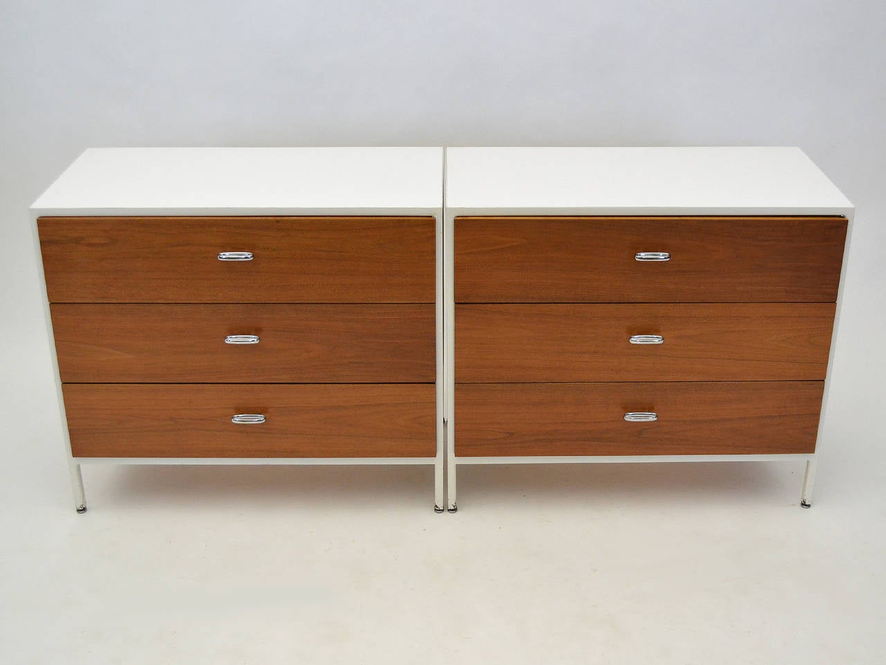 Mid-20th Century Pair of George Nelson Steel Frame Chests by Herman Miller