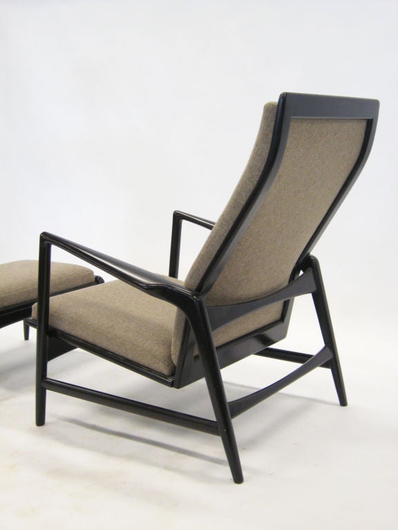Ib Kofod-Larsen reclining lounge chair and ottoman 1