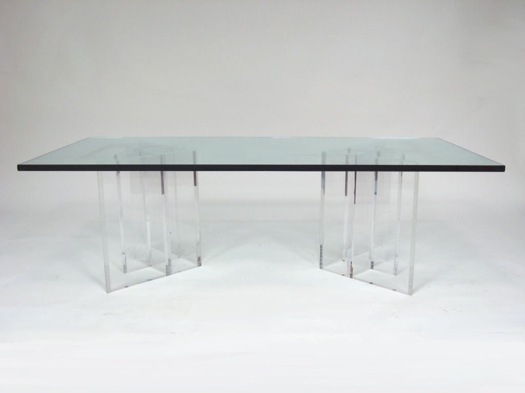 John Mascheroni-style lucite base coffee table