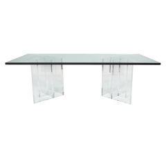 John Mascheroni-style lucite base coffee table