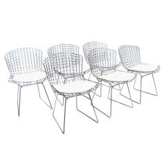 Bertoia chrome wire side chairs by Knoll