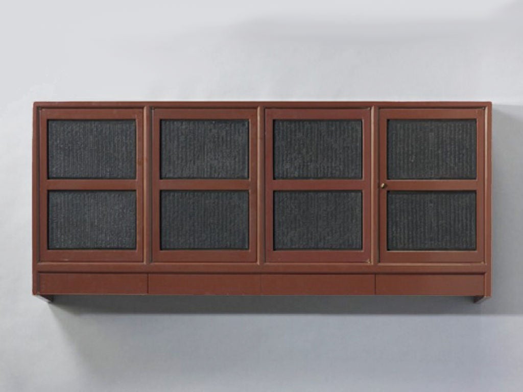 Wall mounted Chinese block cabinet by Ed Wormley for Dunbar