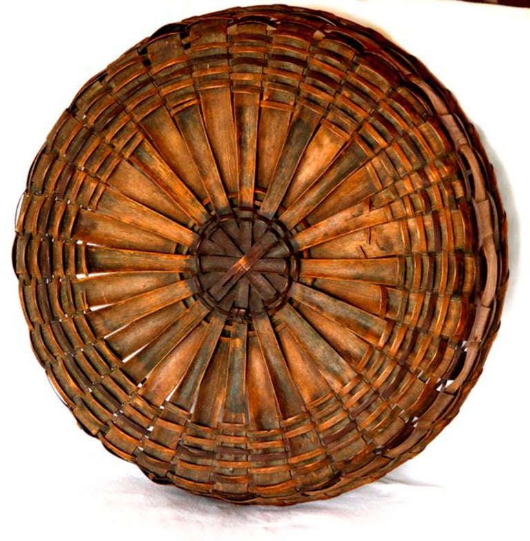 American N.E. Indian Woodlands Basket with Potato Stamping For Sale