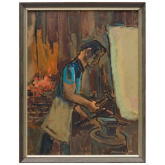 Sterling Strauser (1907-1995)| Ernie at the Forge
