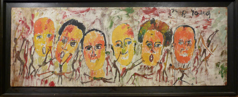 Purvis Young- Untitled - Good Bread Alley Piece- Custom Shadow Box Frame