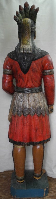 This figure probably dates to 1850-1860. He was a sculptor in Prussia and the only tobacconist carver to consider himself a true artist. Because he lived and worked in Detroit, he was the only carver to actually hire real Indians to pose for the