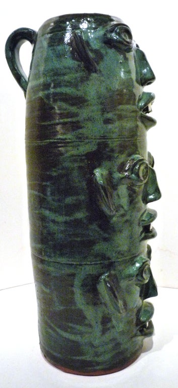 Fleming began working in NC crafting and connected with local infamous potter Burlon Craig who served as a mentor. He is know for his left-handed style and tiered works.