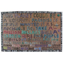 The Reverend Howard Finster (1916-2001) |  Wood Plaque, 1986