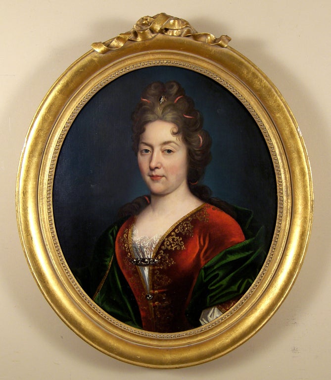 Attributed to Nicolas de Largilliere
French, 1656 – 1746

“Portratit of a Lady”

Oil on canvas 
Stamped 'Largilliere' verso
27 by 22 ½ in.   w/frame 34 ½ by 28 ½ in.

Nicolas De Largillierre was born in Paris in 1656; he was the pupil of