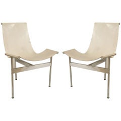 Pair of T-Chairs in Leather by W. Katavalos