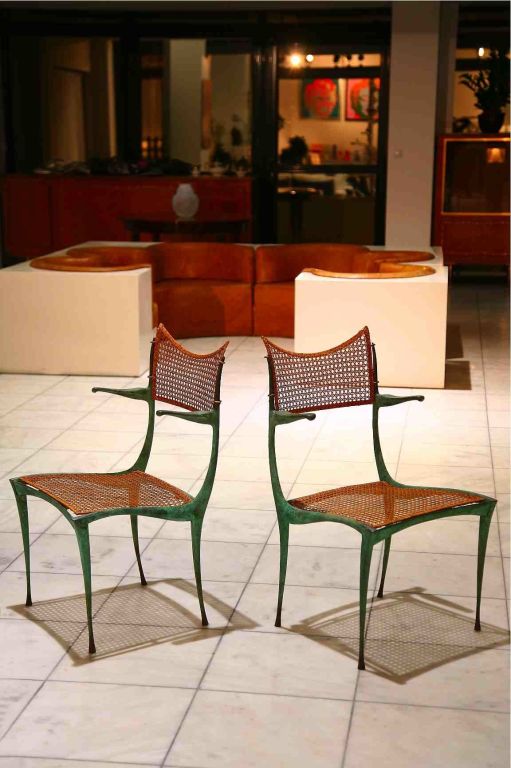 American Set of Six Dan Johnson Gazelle Dining Chairs For Sale
