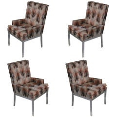 Set of Four Fabric Armchairs 70s by Directional