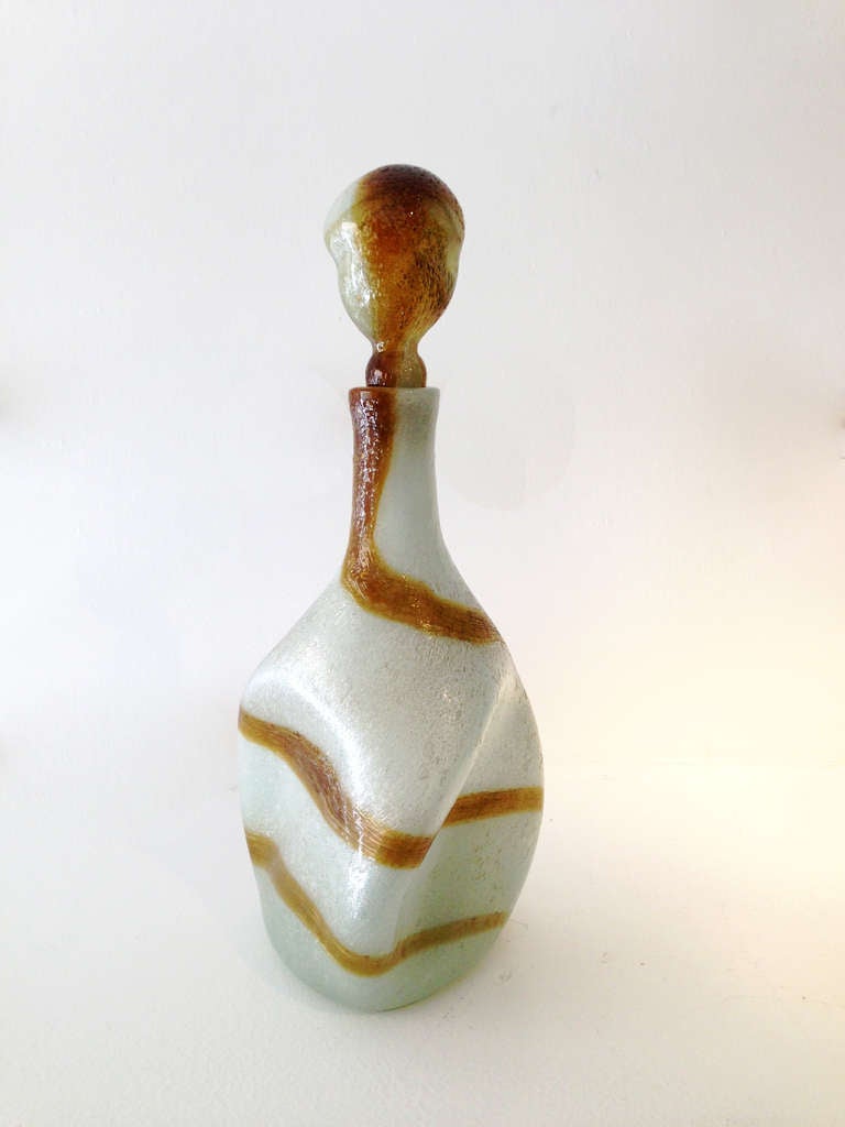 Amber Swirl Decanter In Excellent Condition For Sale In Miami, FL