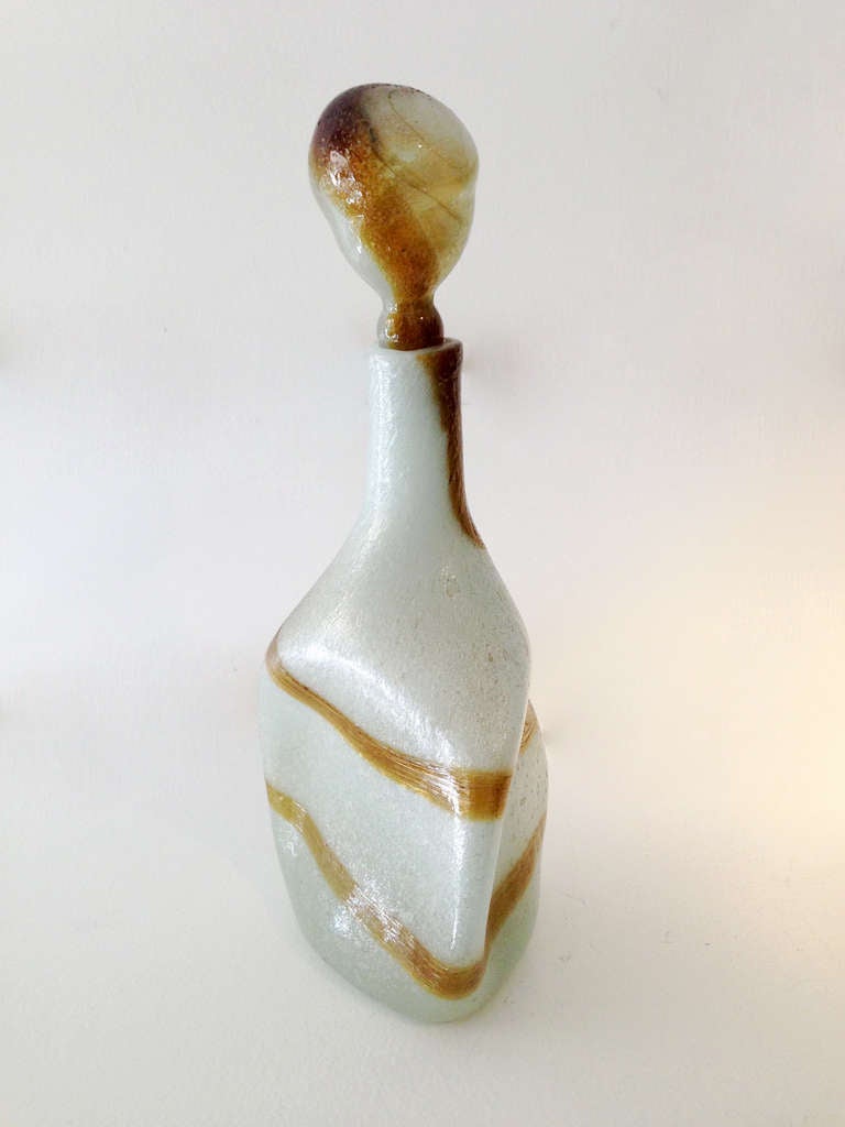 20th Century Amber Swirl Decanter For Sale
