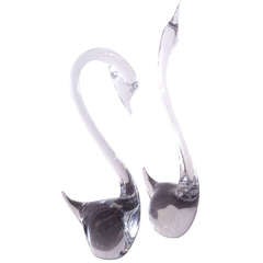 Vintage Pair of Tall Murano Swans