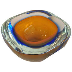Flat Cut Geode Glass Bowl