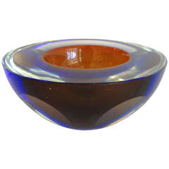Flat Cut Geode Glass Bowl