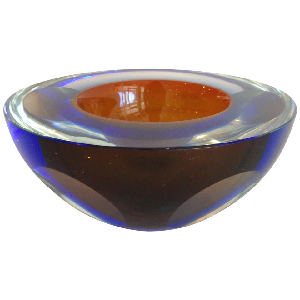 Flat Cut Geode Glass Bowl For Sale