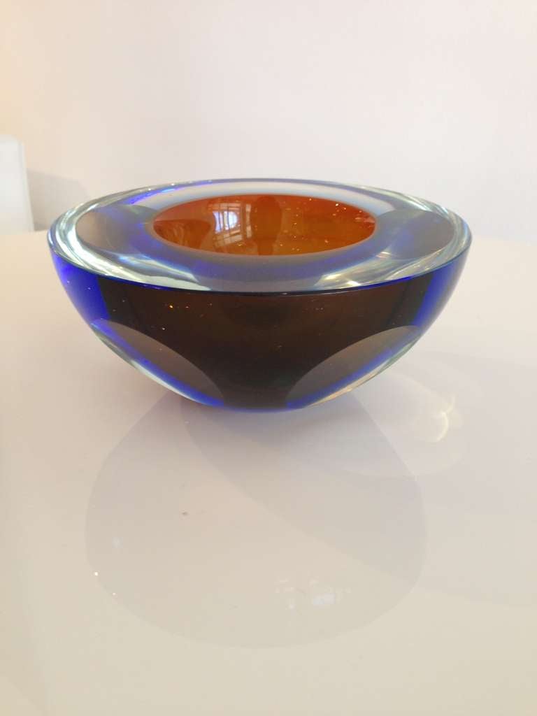 Flat Cut Geode Glass Bowl