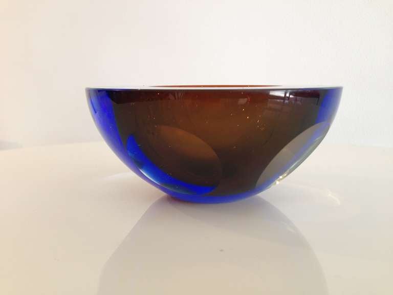 Flat Cut Geode Glass Bowl In Good Condition For Sale In Miami, FL